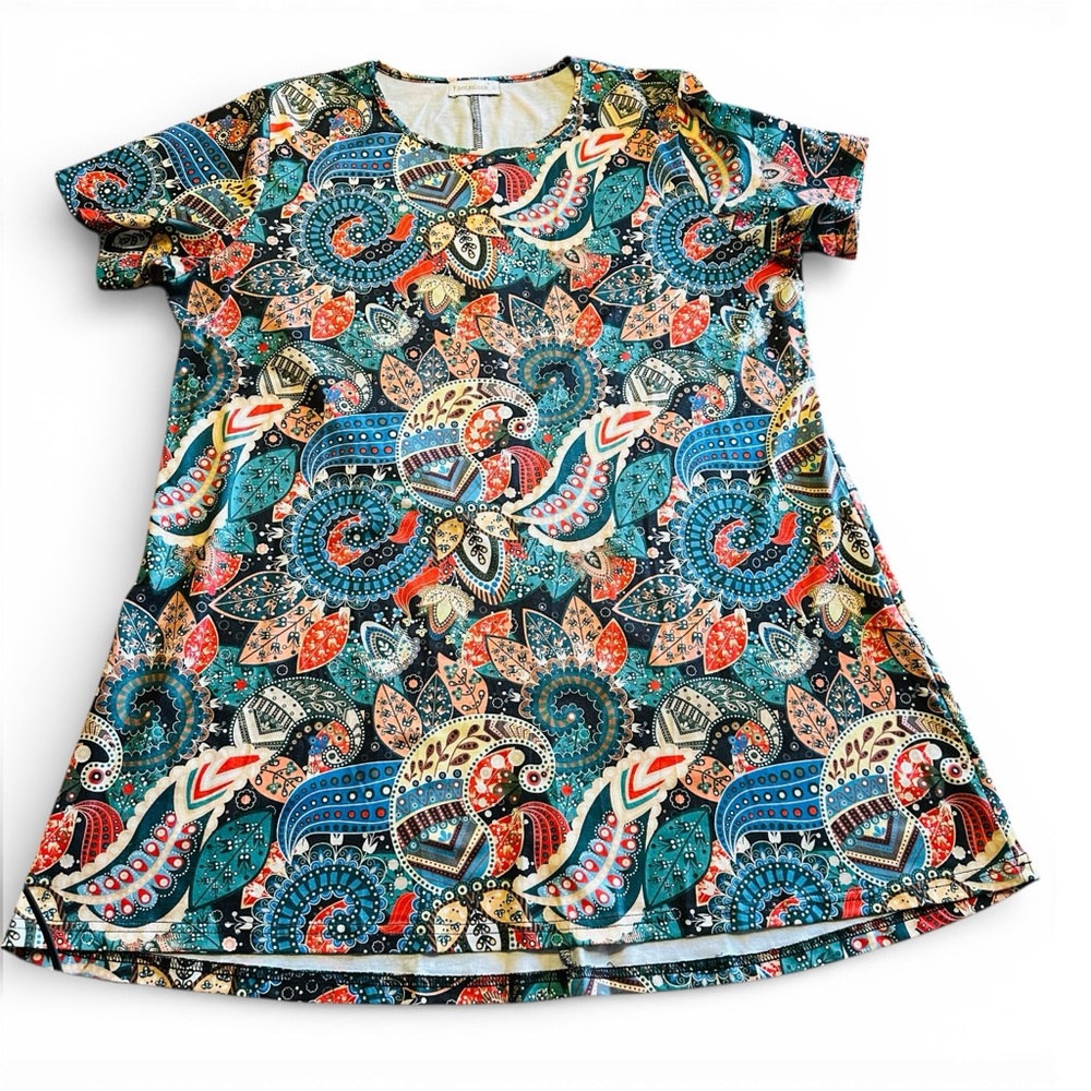 Fantaslook Paisley Print Women's Tunic Top XL